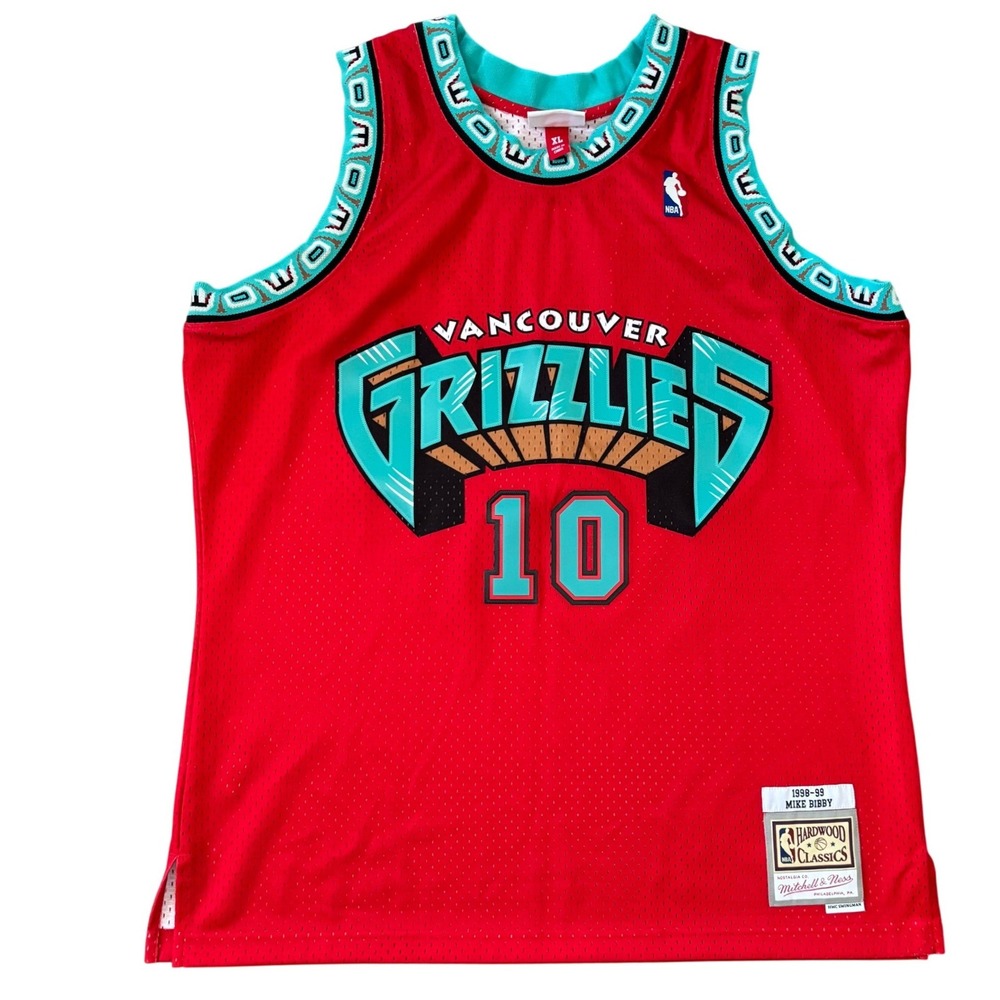EUC Vancouver Grizzlies Mike Bibby Jersey Sz XL Red Swingman